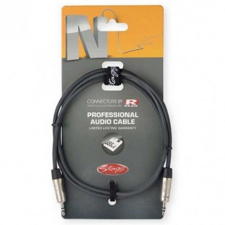 Stagg NAC2MPSR N系列 2M 鍍金 REAN 接頭立體聲音源線 3.5 公 對 3.5 公